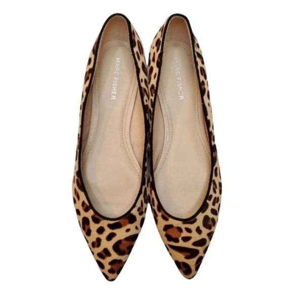 Marc Fisher Leopard Print Pointed Toe Flats Size 6.5 M - Picture 1 of 5